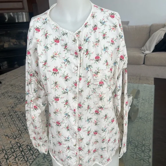 Victoria's Secret Rose Floral Print vintage Cotton Cottage core Nightshirt - Picture 2 of 6